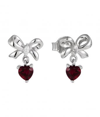 Romance Bow Heart Stud Earrings