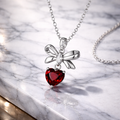 Love Bow Garnet Necklace